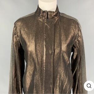 Neiman Marcus Classic Black/GOLD Leather Jacket XL